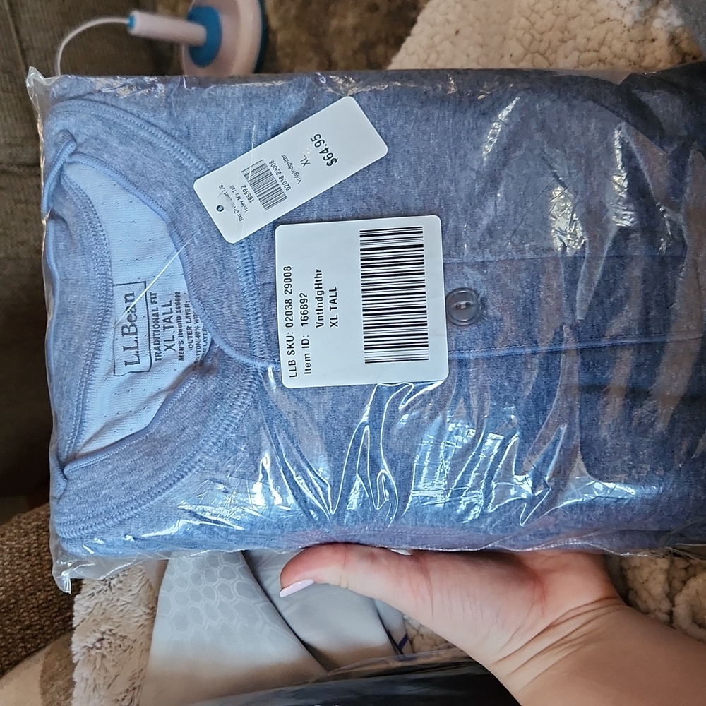 LL Bean XL tall vintage indigo Heather long sleeve shirt